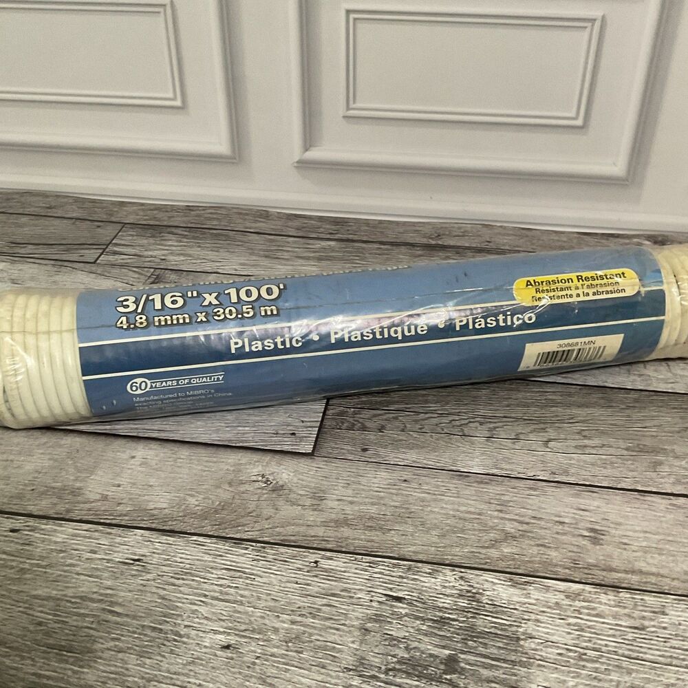 KingCord Plastic Clothesline 3/16 in x 100 ft White Abrasion Resistant 22 lb - Picture 5 of 9